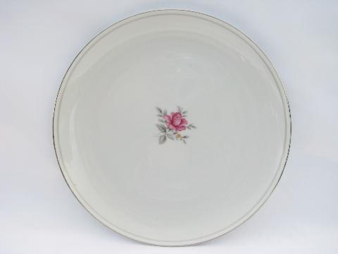 photo of Serenity Fine China Japan, vintage pink rose dinner plates lot #2