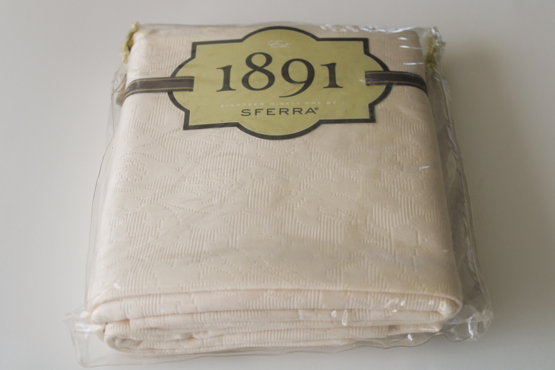 photo of Sferra 1891 new in pkg continental sham Monte Carlo ivory cotton matelasse pillow cover #1