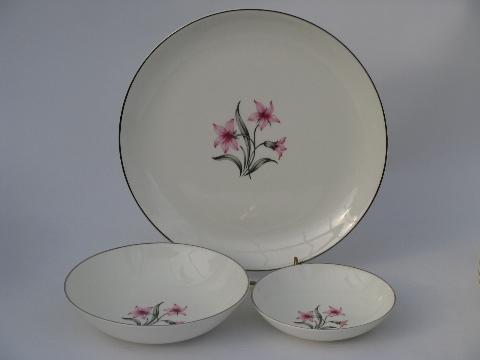 photo of Sharon pink/grey floral vintage Pope-Gosser Futura china lot #2