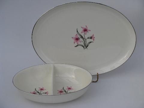 photo of Sharon pink/grey floral vintage Pope-Gosser Futura china lot #3