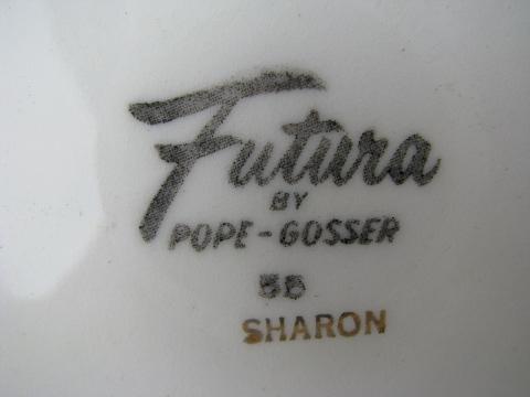 photo of Sharon pink/grey floral vintage Pope-Gosser Futura china lot #5