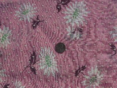 photo of Sheer dotted swiss cotton, floral on pink #1