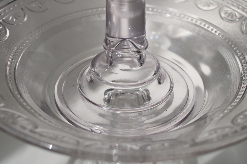 photo of Sheraton AKA Ida pattern EAPG antique pressed glass centerpiece, compote bowls large and small  #4
