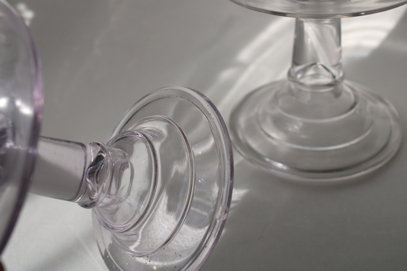 photo of Sheraton AKA Ida pattern EAPG antique pressed glass centerpiece, compote bowls large and small  #5