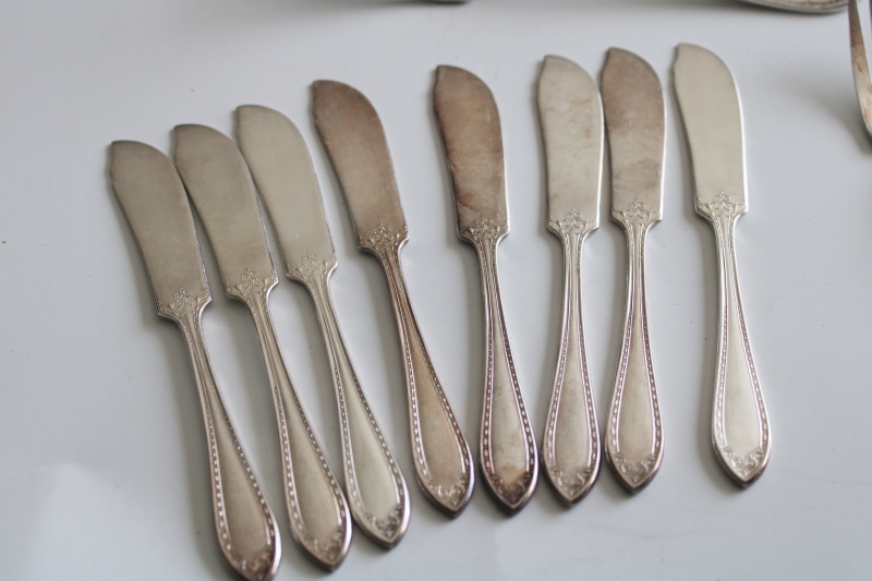 photo of Sheraton pattern antique silverplate flatware, early 1900s vintage Oneida Community #4