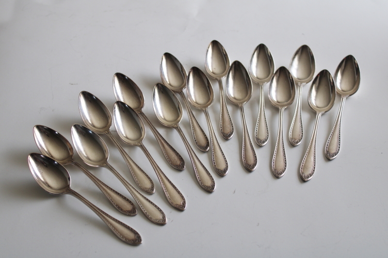 photo of Sheraton pattern antique silverplate flatware, early 1900s vintage Oneida Community #8