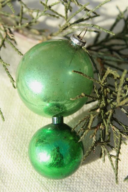 photo of Shiny Brite vintage glass baubles, Christmas tree ornament lot balls & fancy shapes #10