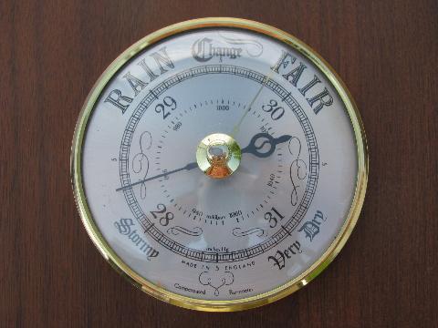 photo of vintage Shortland Bowen barometer/hygrometer weather instruments, made in England #3