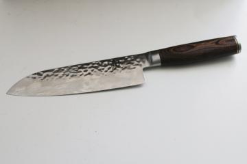 catalog photo of Shun Premier Santoku chef knife 7 inch blade hand forged Damascus steel made in Japan