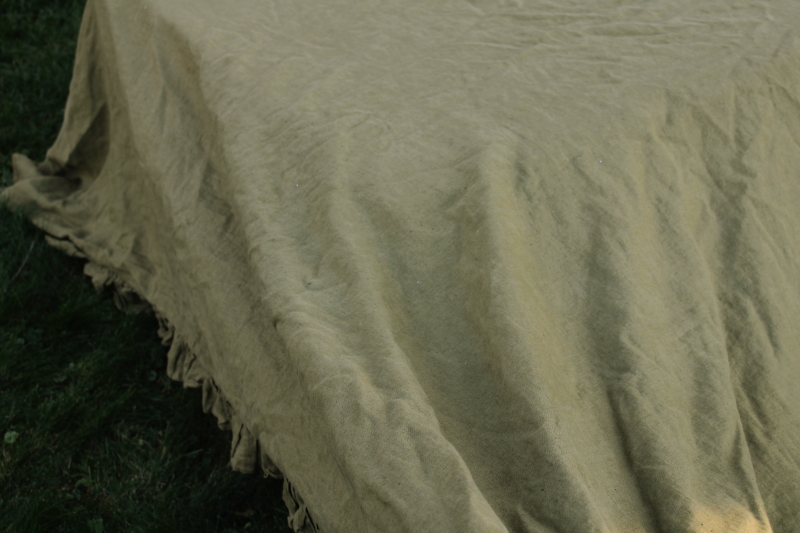 photo of Simple Opulence pure linen queen duvet cover & pillow shams, soft washed linen olive green  #8