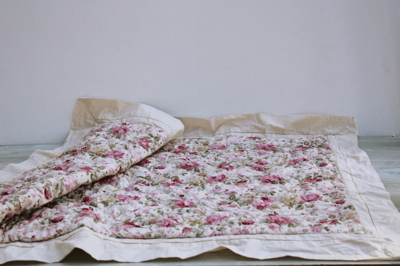 photo of Simply Shabby Chic Target king size sham, roses floral pink mustard print cotton pillow cover #1