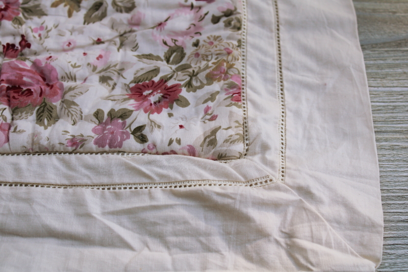 photo of Simply Shabby Chic Target king size sham, roses floral pink mustard print cotton pillow cover #2