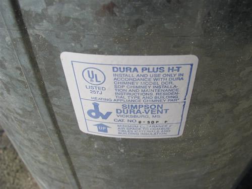 photo of Simpson Duravent Dura Plus insulated chimney pipe for wood stove/fireplace #2