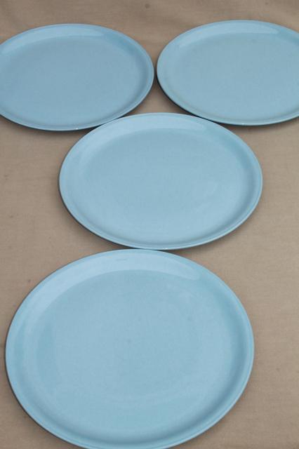 photo of Skytone blue vintage Homer Laughlin china dinnerware, plates, bowls, cups & saucers #7