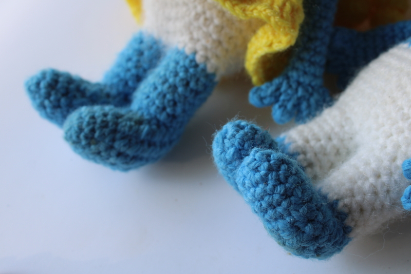 photo of Smurf & Smurfette vintage handmade crochet dolls #6