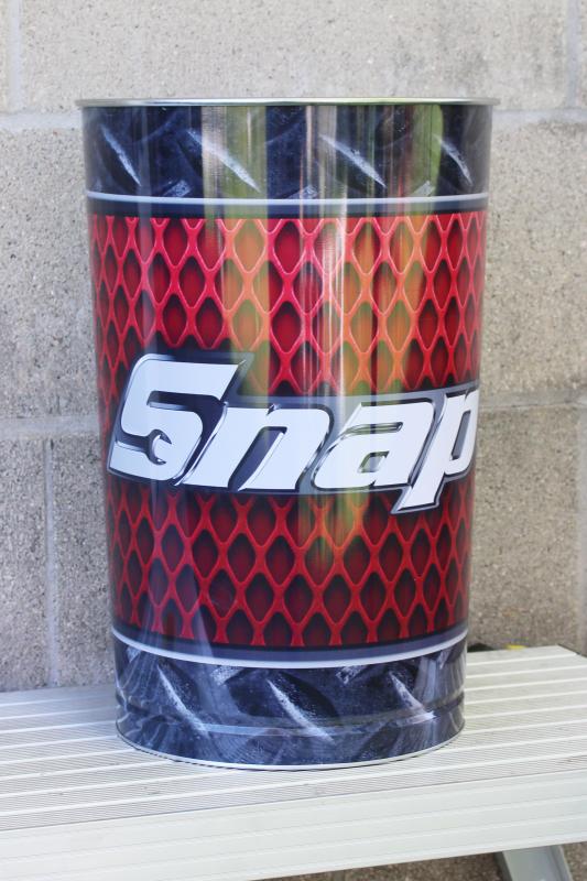 photo of Snap On Tools brand logo vintage steel trash can for garage, work shop, man cave  #1