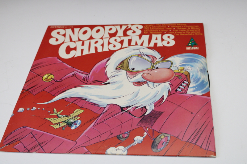 photo of Snoopy's Christmas LP vinyl record album 1968 or 69, crazy hippie Santa cover art  #1