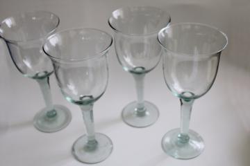 catalog photo of Spanish green recycled sea glass color BIG water goblets or wine glasses 