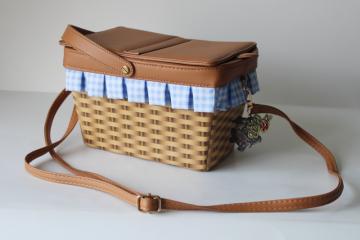 catalog photo of Spirit of Halloween Wizard of Oz Dorothy Toto basket w/ charms, crossbody strap purse cosplay costume 