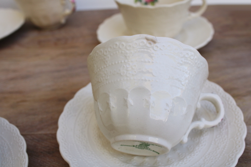 photo of Spode Billingsley Rose vintage china six tea cups & saucers pink floral #12