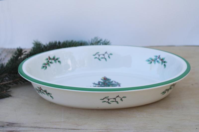 photo of Spode Christmas tree Oven to Table china oval bowl casserole baking dish #2