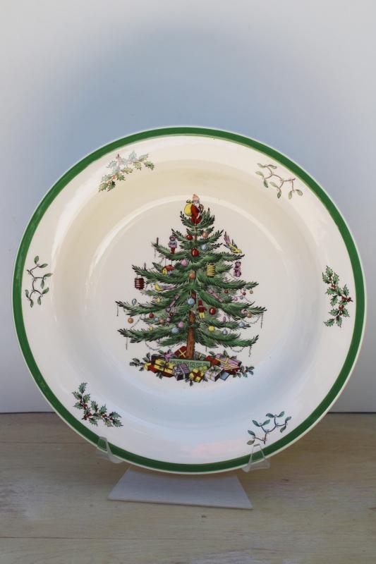photo of Spode Christmas tree pattern spaghetti pasta large round serving bowl #1