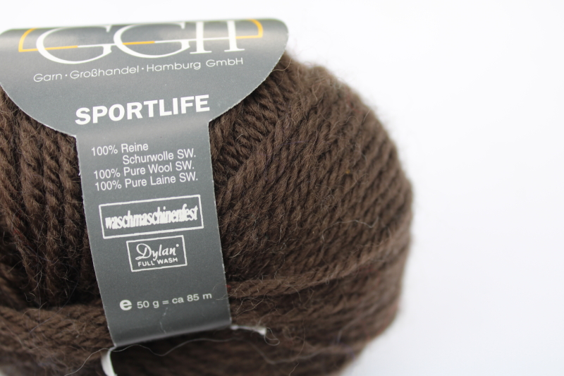 photo of Sportlife pure wool yarn GGH Germany superwash type wool chocolate brown  #2