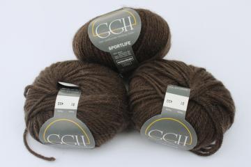 catalog photo of Sportlife pure wool yarn GGH Germany superwash type wool chocolate brown 