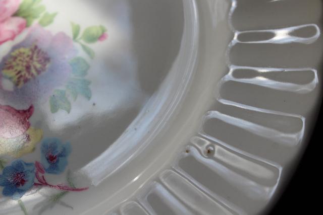 photo of Spring Bouquet pattern vintage china dinner plates, delphiniums & peonies floral #10