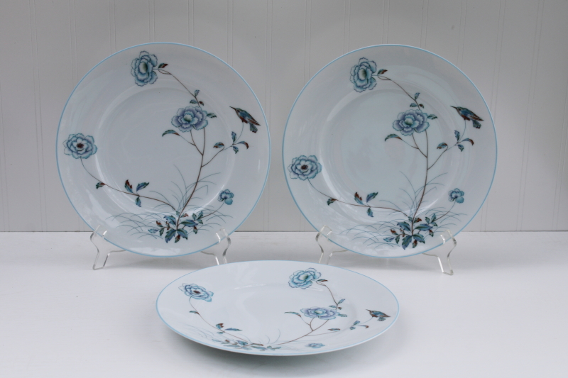 photo of Spring Breeze floral w/ bird Capitol Ireland dinner plates, vintage china dinnerware, Noritake #1