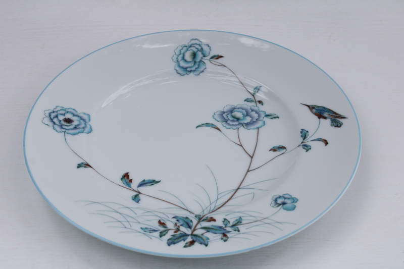 photo of Spring Breeze floral w/ bird Capitol Ireland dinner plates, vintage china dinnerware, Noritake #3