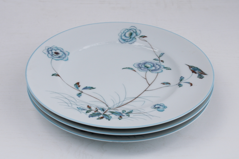 photo of Spring Breeze floral w/ bird Capitol Ireland dinner plates, vintage china dinnerware, Noritake #6