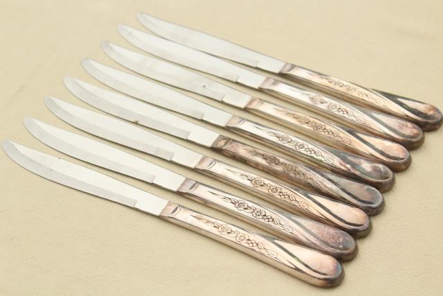 photo of Spring Flower Wm Rogers International Silver plate flatware, estate lot vintage silverware #2