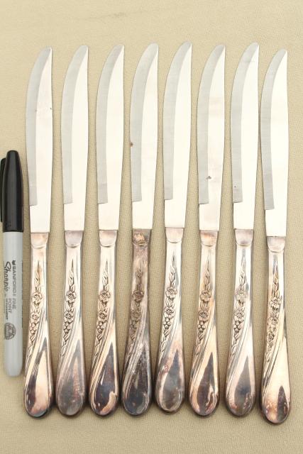 photo of Spring Flower Wm Rogers International Silver plate flatware, estate lot vintage silverware #3