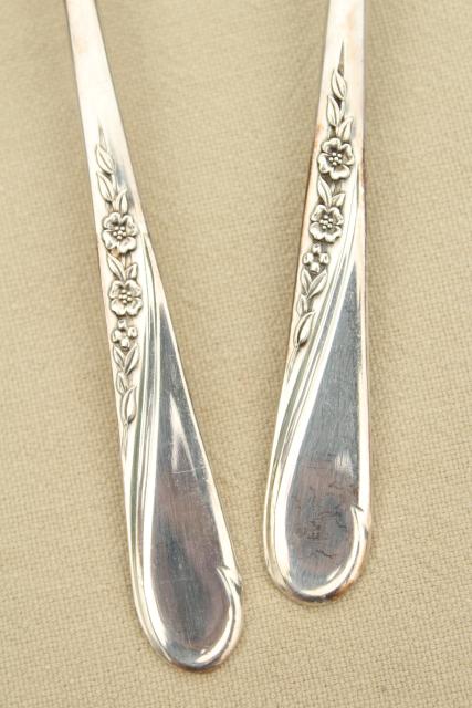 photo of Spring Flower Wm Rogers International Silver plate flatware, estate lot vintage silverware #8