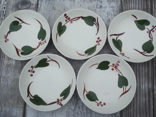 photo of Stanhome ivy berry hand-painted vintage Blue Ridge pottery dishes #5