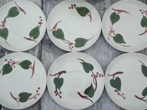 photo of Stanhome ivy berry hand-painted vintage Blue Ridge pottery dishes #10