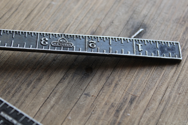 photo of Stanley No 426 vintage folding ruler, jointed metal rule, primitive old measuring tool  #9