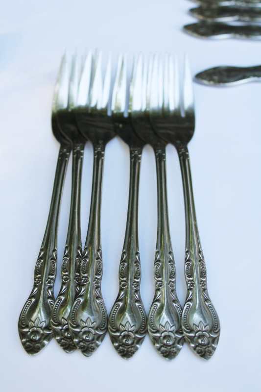 photo of Stanley Roberts rose pattern SRB145 vintage stainless flatware Rogers Korea #2