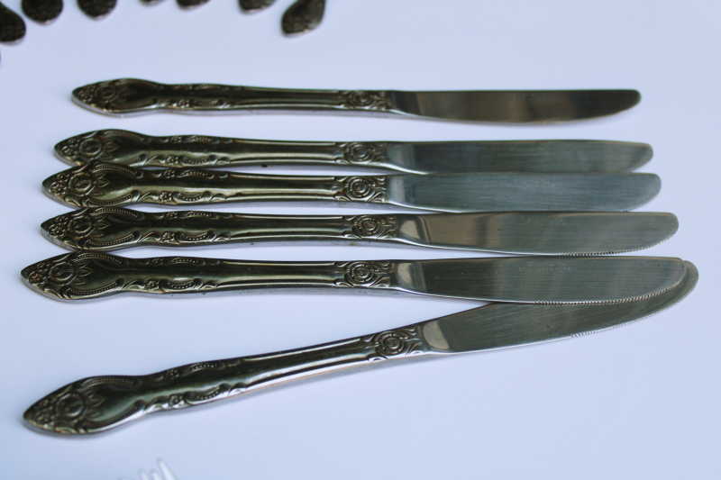 photo of Stanley Roberts rose pattern SRB145 vintage stainless flatware Rogers Korea #5