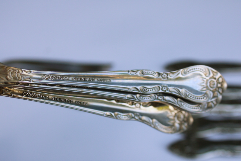 photo of Stanley Roberts rose pattern SRB145 vintage stainless flatware Rogers Korea #6