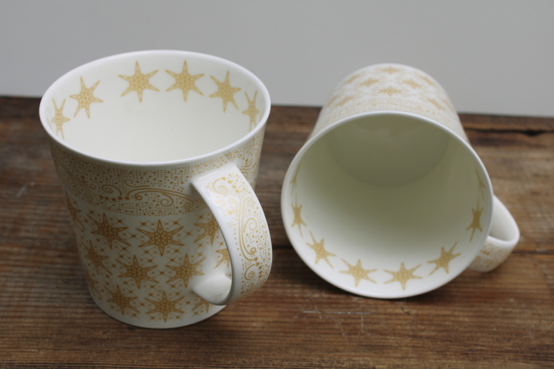 photo of Stella gold stars celestial print modern oversized tea or coffee mugs, Oscha Slings UK bone china  #2