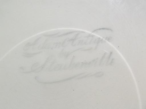 photo of Steubenville floral china plates, Adam Antique embossed border creamware #5