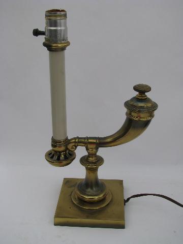 photo of Stiffel label vintage solid brass table lamp, horn of plenty #1