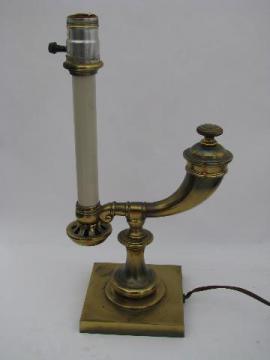 catalog photo of Stiffel label vintage solid brass table lamp, horn of plenty