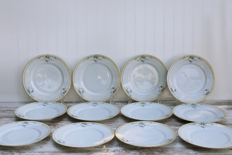 photo of Studio hand painted art deco vintage china, 12 dinner plates never used Tirschenreuth Bavaria porcelain #1