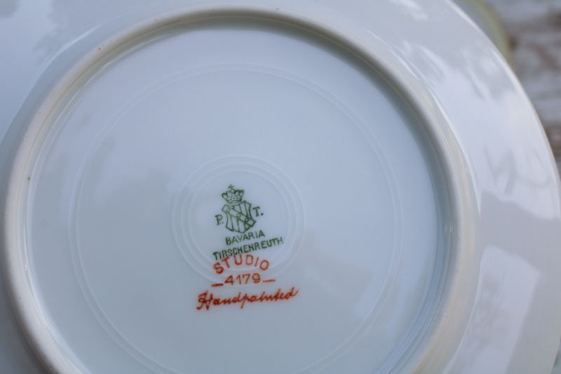 photo of Studio hand painted art deco vintage china dessert plates set of 8 Tirschenreuth Bavaria porcelain #6