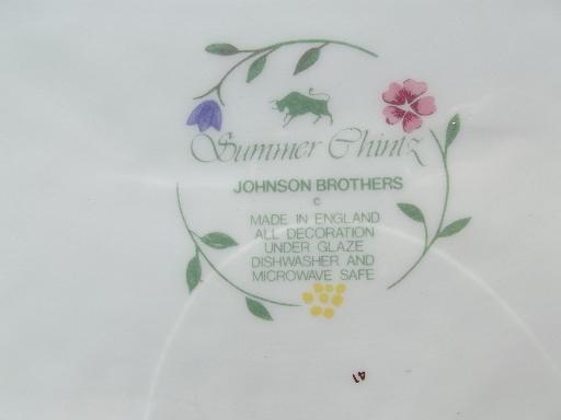 photo of Summer Chintz vintage Johnson Brothers china oval serving platter #4