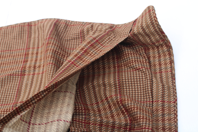 photo of Summerton Chaps Ralph Lauren king size pillow sham, floral on red, brown tweed print cotton fabric  #4