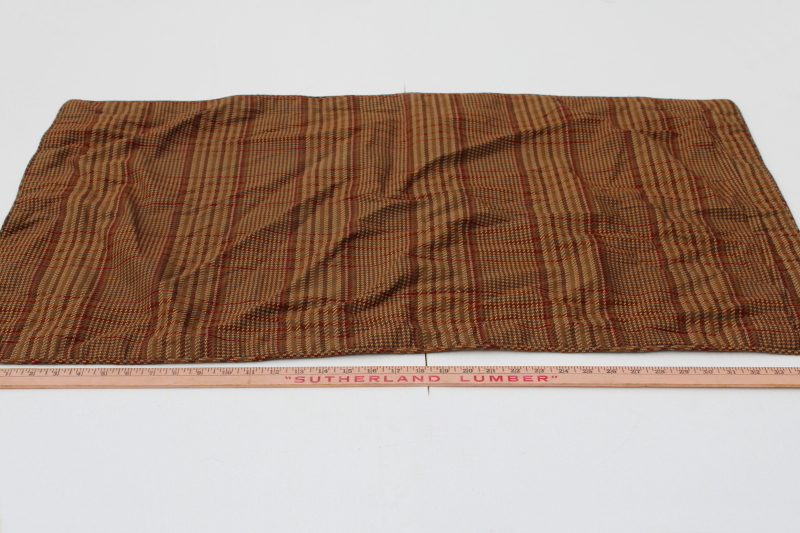 photo of Summerton Chaps Ralph Lauren king size pillow sham, floral on red, brown tweed print cotton fabric  #5